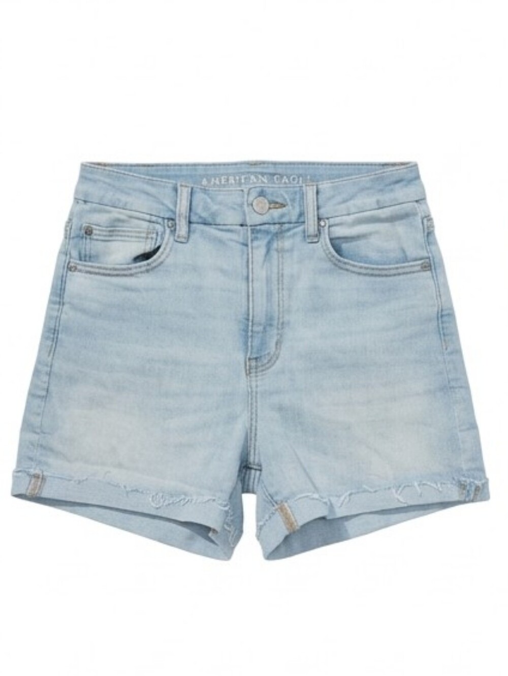 American Eagle Outfitters Light Blue Denim Rolled-Hem Shorts